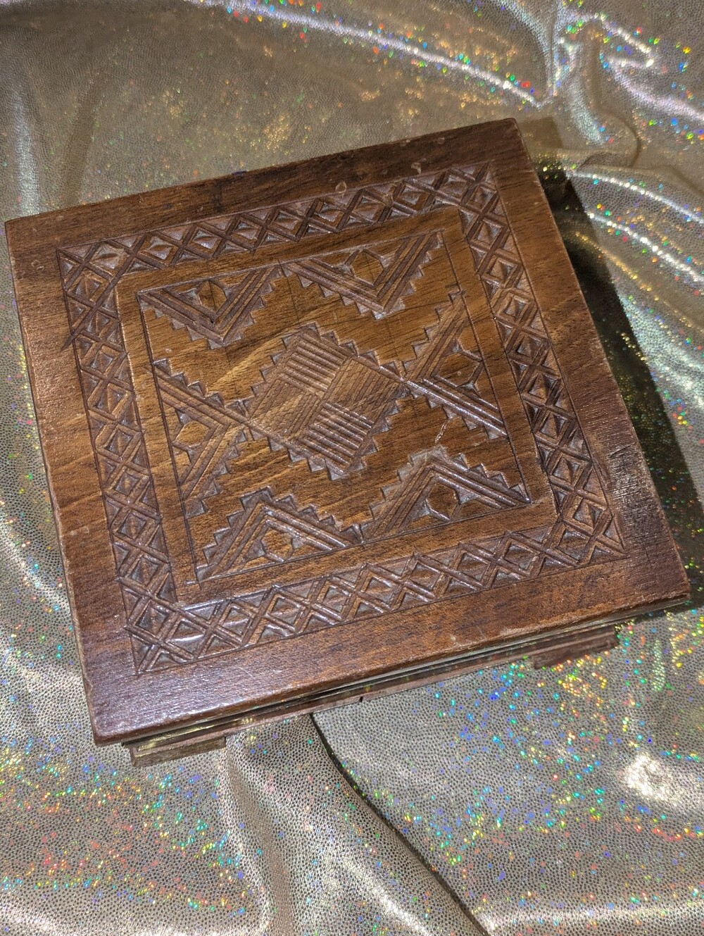 Hand-Carved Wooden Decorative Box - Croatia